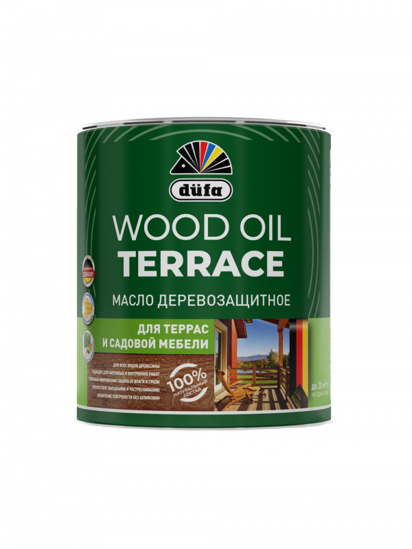 Масло деревозащитное для террас и садовой мебели Dufa Wood Oil Terrace лиственница 0,9л