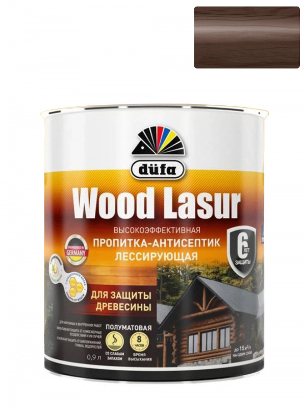 Пропитка лессирующая для защиты древесины Dufa Wood Lazur палисандр 0,9 л