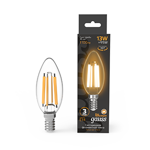 Лампа F-LED B35 13W 2700К Е14 Gauss