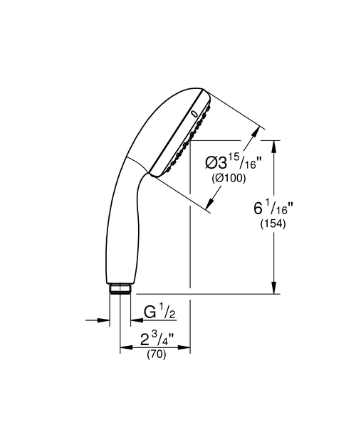 Ручной душ Grohe New Tempesta 27923001 хром, 1 режим