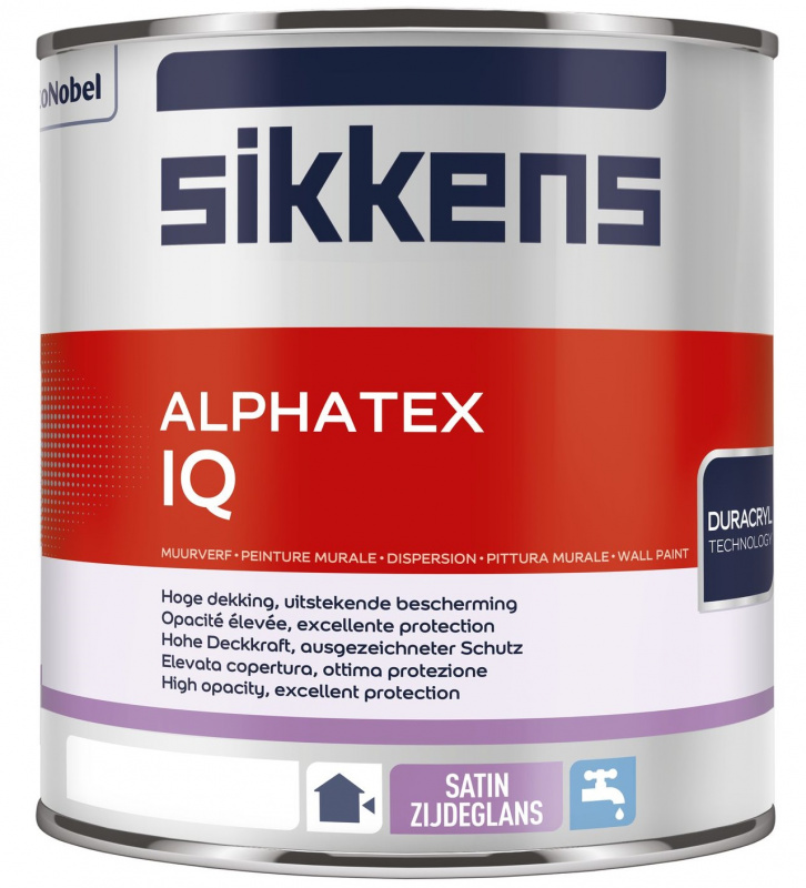 Краска для внутренних и наружных работ акриловая Sikkens Alphatex IQ Mat матовая база BS W05 1 л.