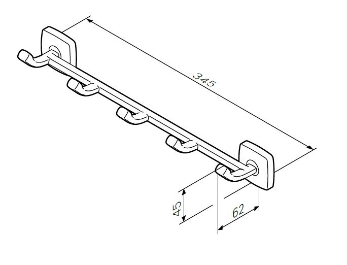 Крючки AM.PM Gem A9035900 хром, 5 крючков