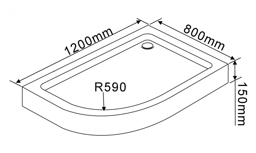 Поддон Rush FI-A812-R, 120*80*15, акриловый, правый, белый 