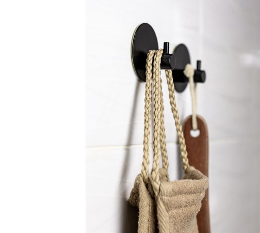 Крючок Bath Plus КМ022 самоклеющиеся, черные 2 шт.