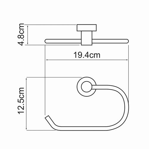 Полотенцедержатель Wasserkraft Donau K-9460 хром