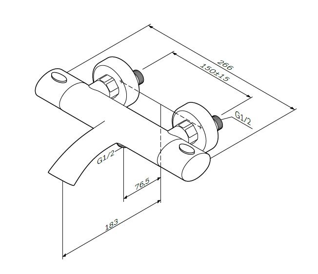 Термостат для ванны AM.PM Sense F7550064 хром