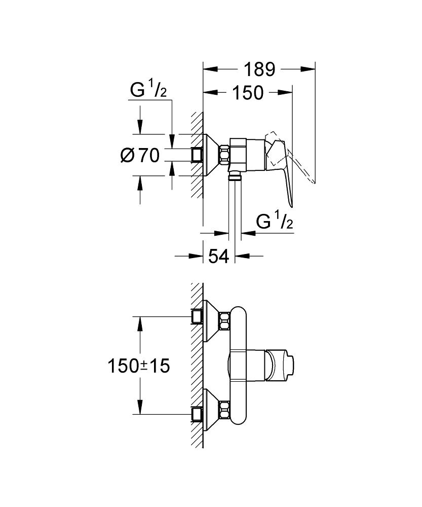 Смеситель для душа Grohe BauEdge 23333000 хром