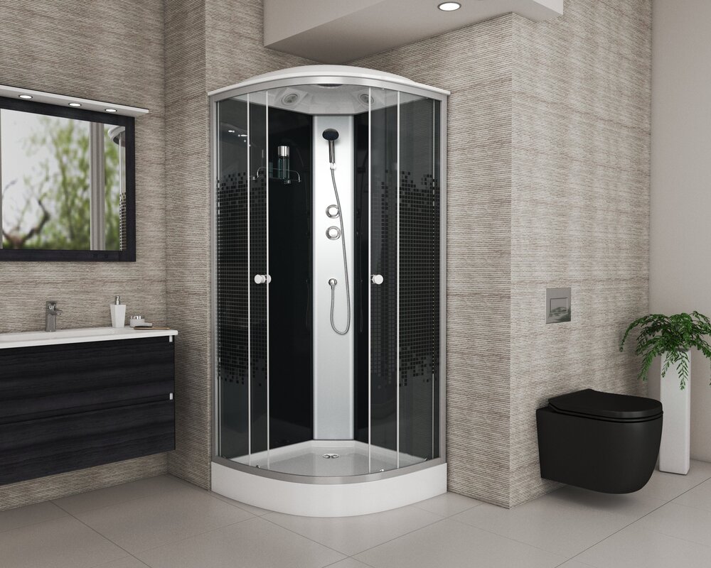Душевая кабина Niagara NG- 4503-08BLACK, 80х80х215, чёрная, мозайка, хром