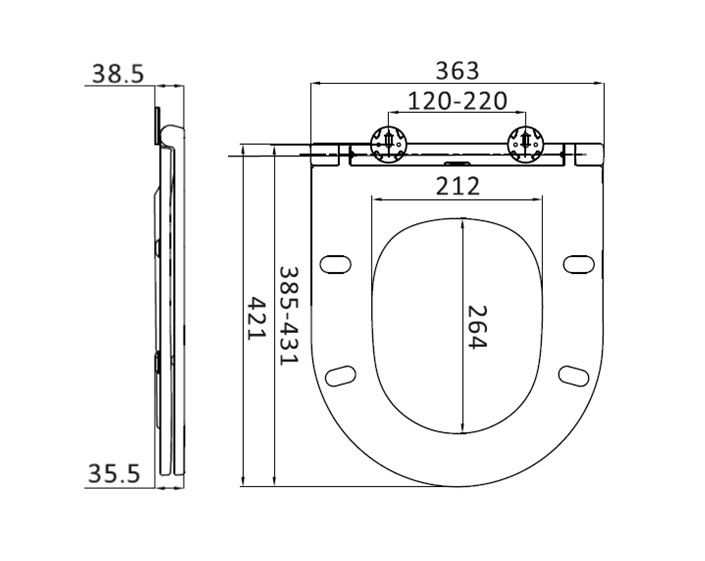 Крышка-сиденье для унитаза AM.PM Spirit V2.0 C707857WH дюропласт, микролифт, быстросъём