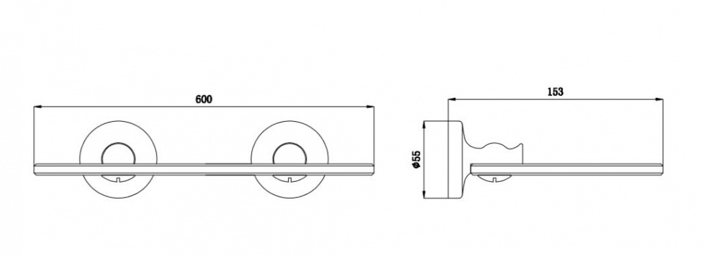 Полка настенная Rush Crete CR35610 стекло, бронза