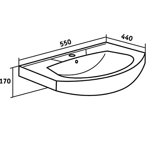 Раковина встраиваемая Runo Элегант 55 белая