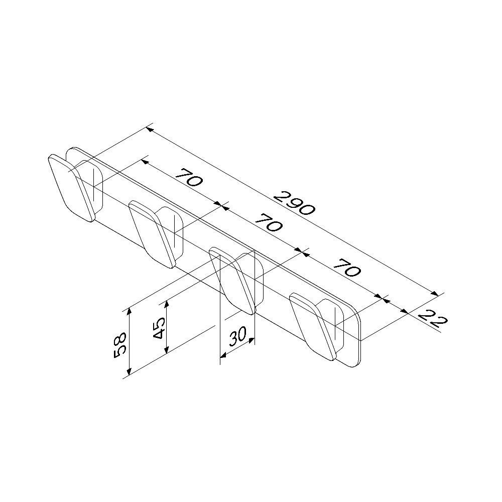 Крючок AM.PM Inspire 2.0 A50A35900 хром, 4 крючка