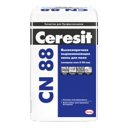 Смесь для пола цементная выравнивающая высокопрочная Ceresit CN 88 от 5 до 50 мм. 25 кг.