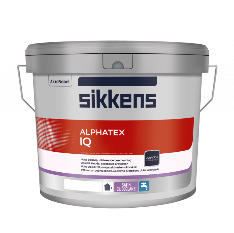 Краска для внутренних и наружных работ акриловая Sikkens Alphatex IQ полуматовая база BS N00 4,65 л.