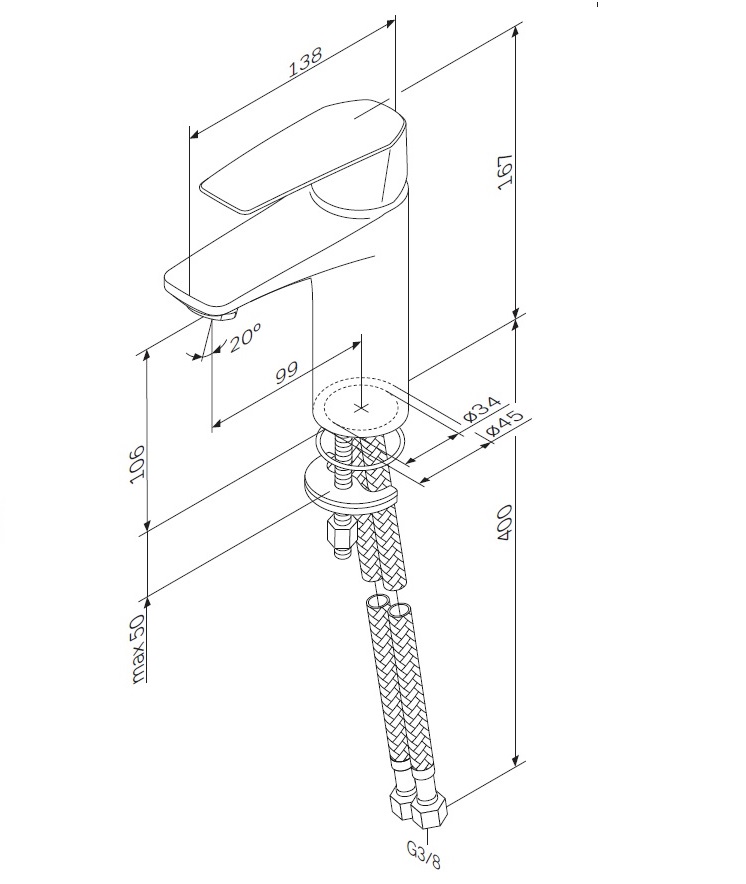 Смеситель для раковины AM.PM Gem F90A02122 чёрный