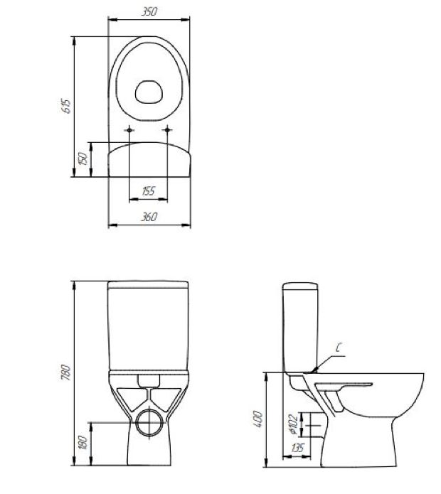 Унитаз напольный Cersanit PARVA Clean On S-KO-PA011-3/6-COn-DL-w безободковый, микролифт, быстросъём