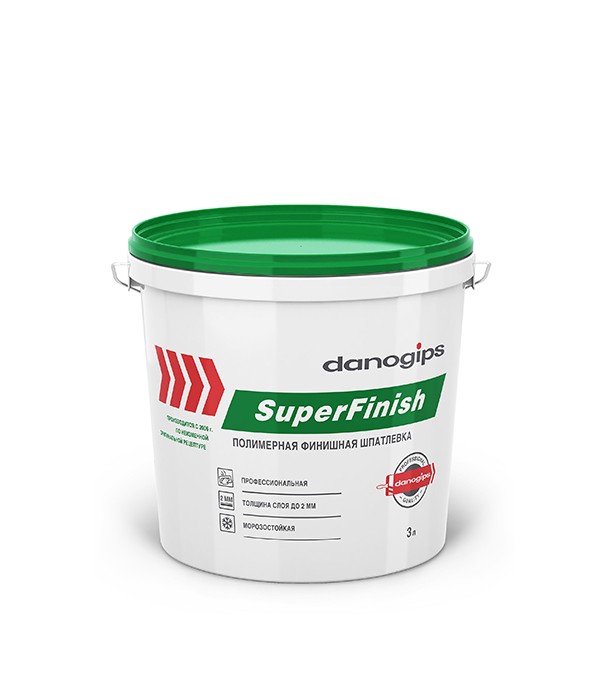 Шпатлевка для внутренних работ полимерная Danogips SuperFinish 3 л.