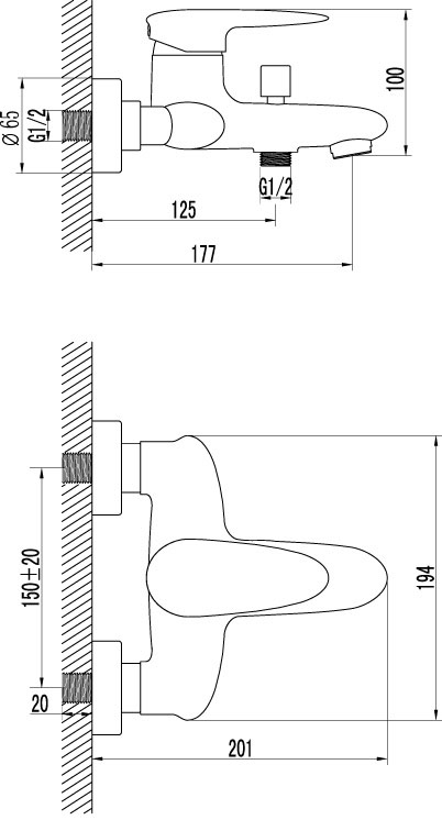 Смеситель для ванны Lemark Status LМ4402С хром