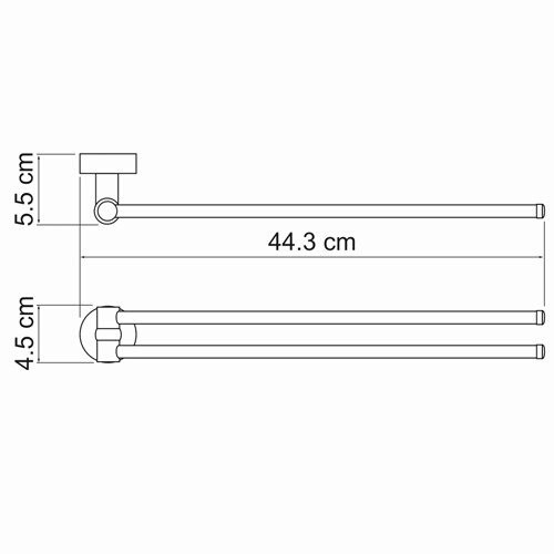 Полотенцедержатель двойной Wasserkraft Donau K-9431 хром