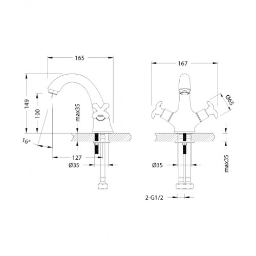 Смеситель для раковины Lemark Flora LM0106C хром