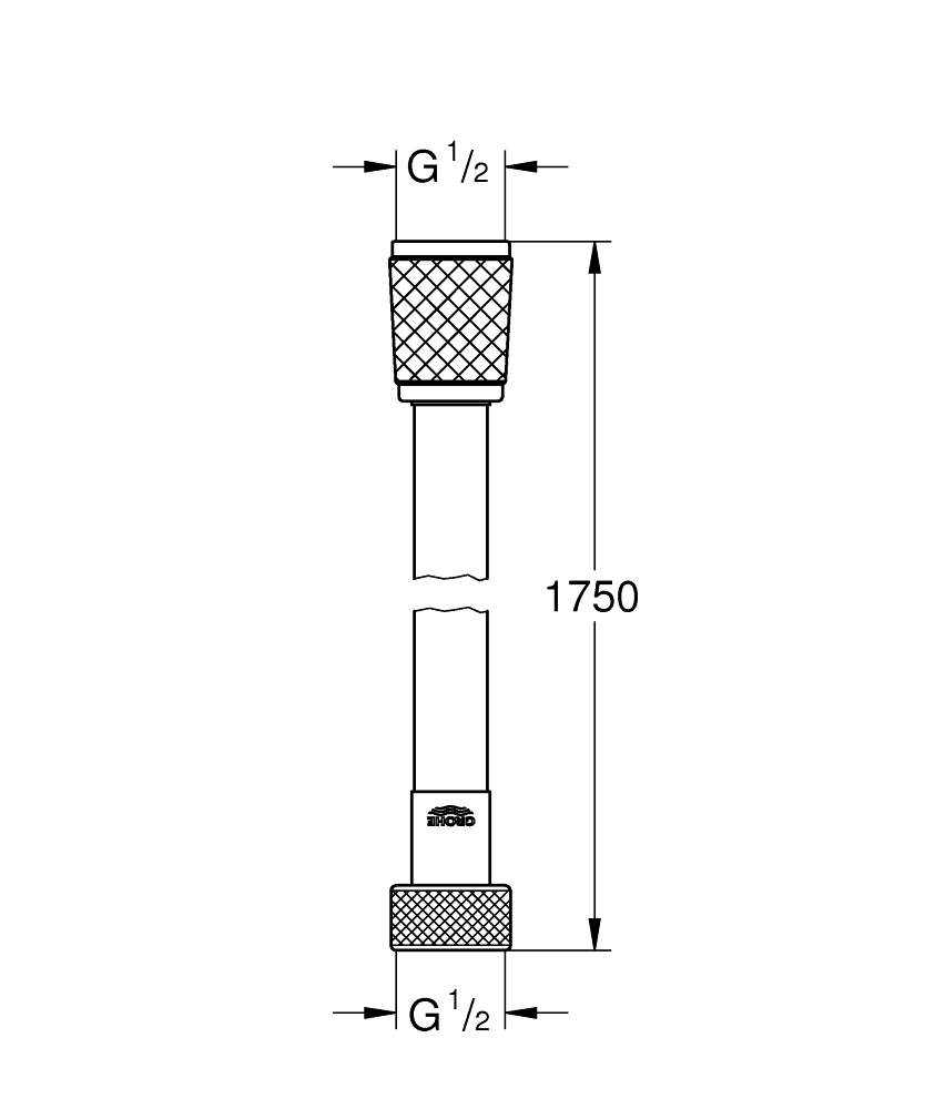 Шланг для душа Grohe Rotaflex 28410001 хром, 1,75 м, с защитой от залома AntiFold и перекручивания Twistfree
