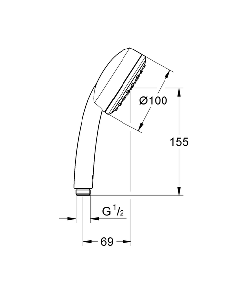 Ручной душ Grohe New Tempesta Cosmopolitan 26082002 хром, 1 режим