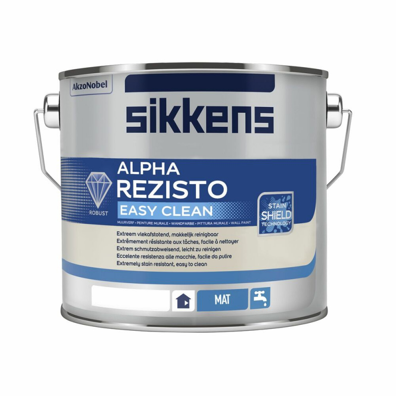 Краска для стен и потолков Sikkens Alpha Rezisto Easy Clean глубоко-матовая база N00 4,65 л