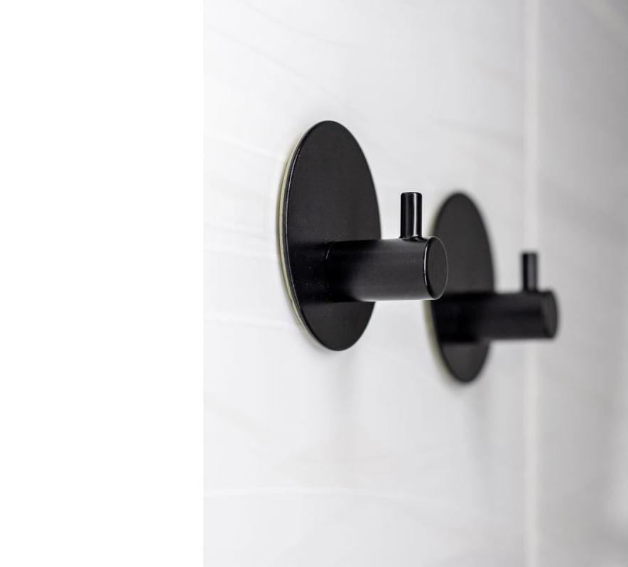 Крючок Bath Plus КМ022 самоклеющиеся, черные 2 шт.