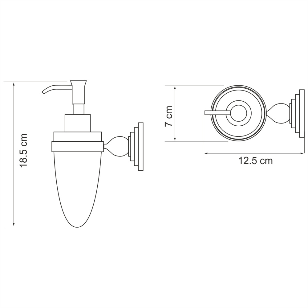 Дозатор Wasserkraft Ammer K-7099 матовый хром, матовое стекло