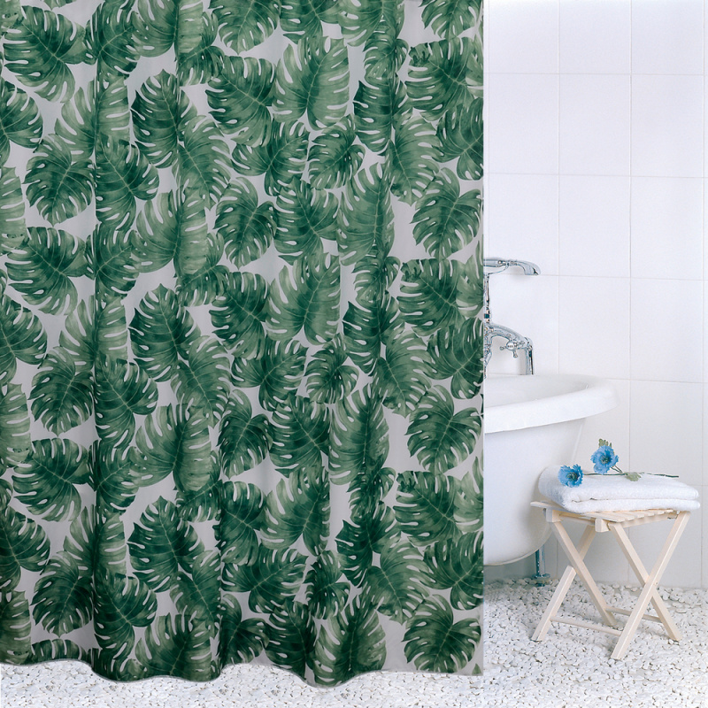 Шторка текстильная для ванной комнаты Bath Plus Charme Jungle Palms ch15163 180х200 см.