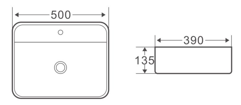 Раковина накладная Belbagno BB1321 белая, ширина 50 см.