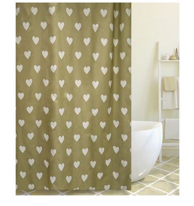 Шторка текстильная для ванной комнаты Bath Plus Charme Hearts akch14164-0 180х200 см.