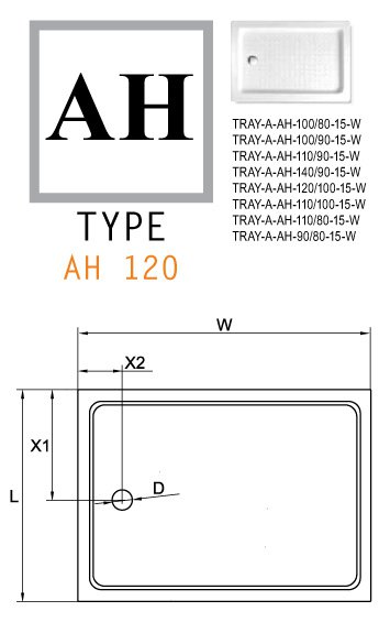 Поддон Cezares Tray TRAY-A-AH-120/80-15-W0 акриловый, белый, без сифона