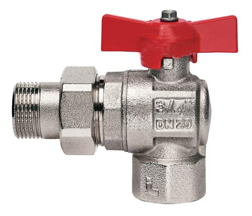 Кран шаровой угловой с американкой 1/2" ВН бабочка Ideal Itap