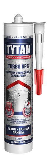 Герметик силиконовый санитарный Tytan Professional UPG TURBO белый 280 мл.