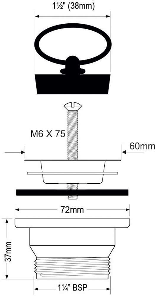 Выпуск для сифона McAlpine MRWW1 1 1/4" с нержавеющей сеткой и пробкой