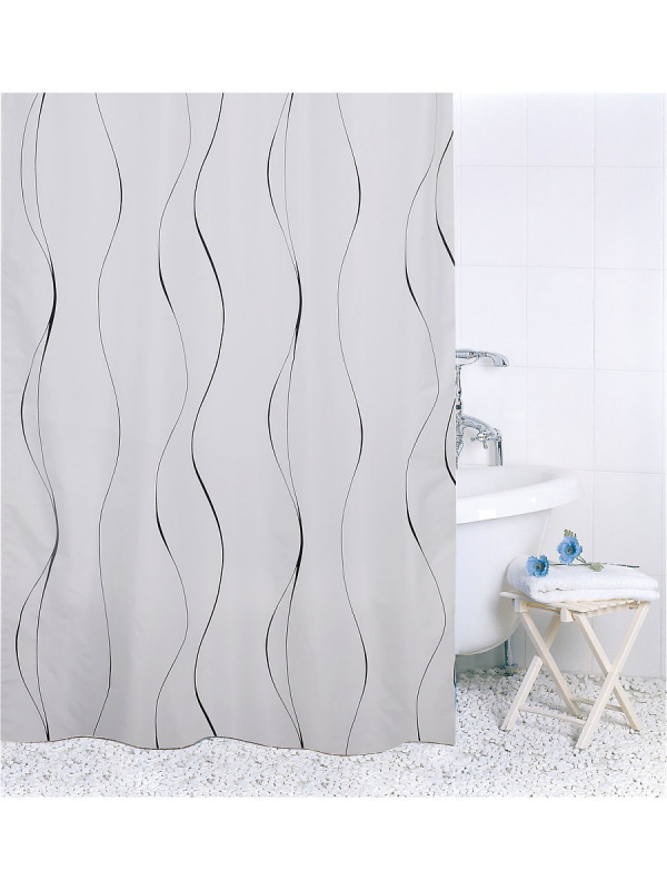 Шторка текстильная для ванной комнаты Bath Plus Charme Weves on white ch17059 180х180 см.