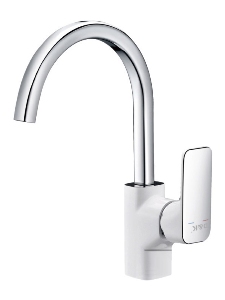 Смеситель для кухни D&K DA143 DA1432416 белый, хром
