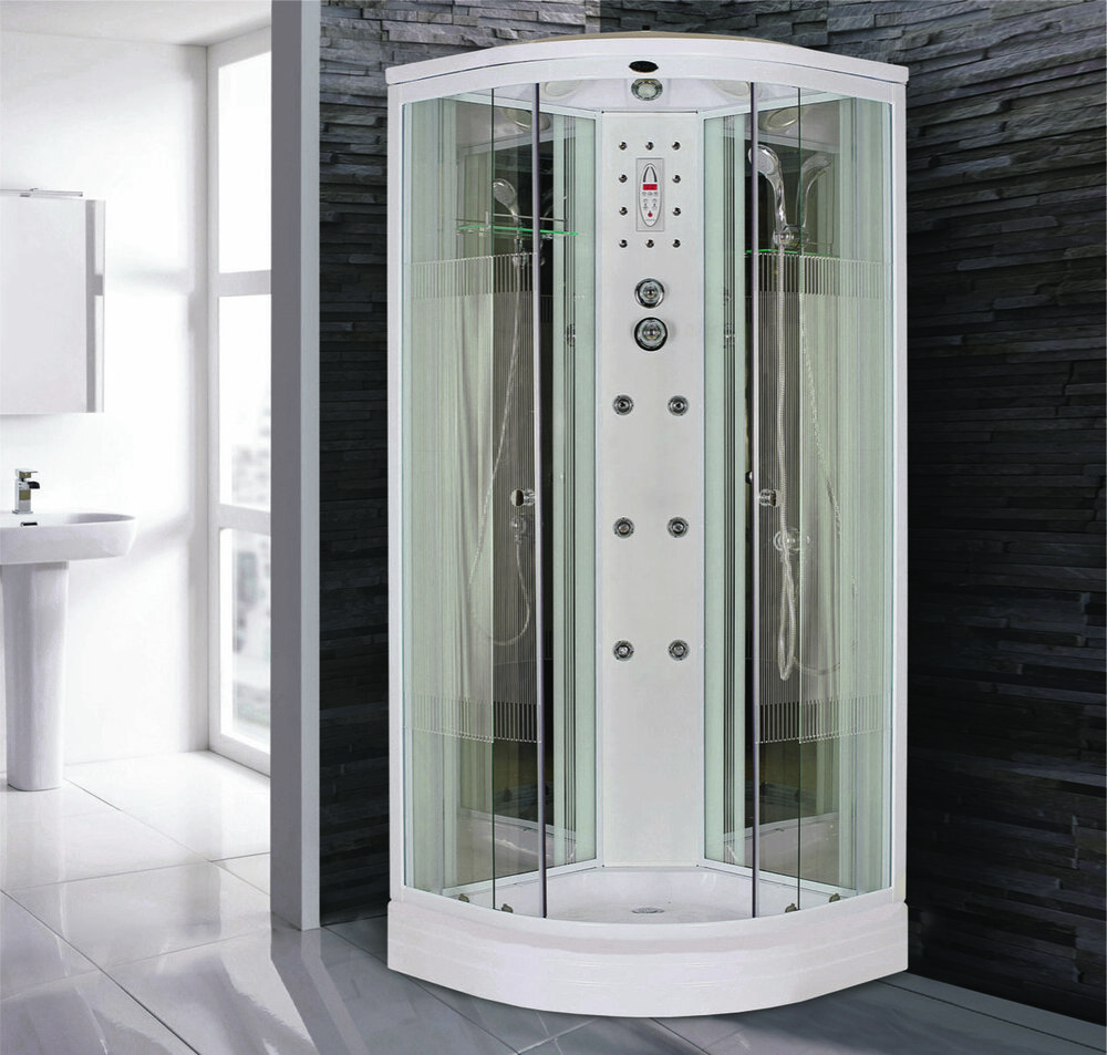 Душевая кабина Niagara NG- 702-01N, 100х100х220, белая, полоски, белый профиль