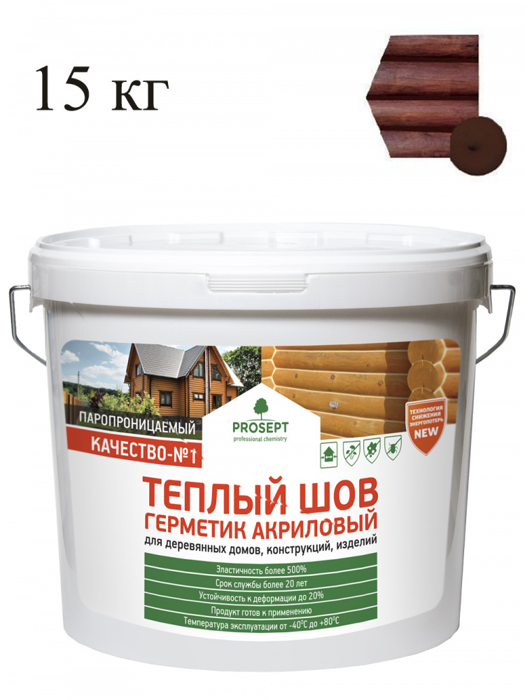 Герметик шовный акриловый Prosept орех 15 кг