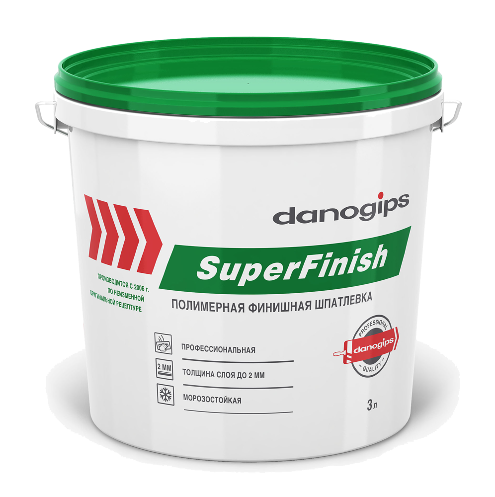 Шпатлевка для внутренних работ полимерная Danogips SuperFinish 17 л.