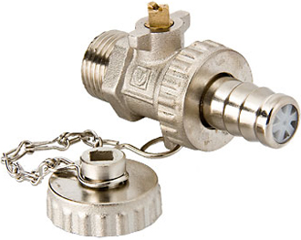 Кран шаровой со штуцером и заглушкой 1/2" НР Valtec