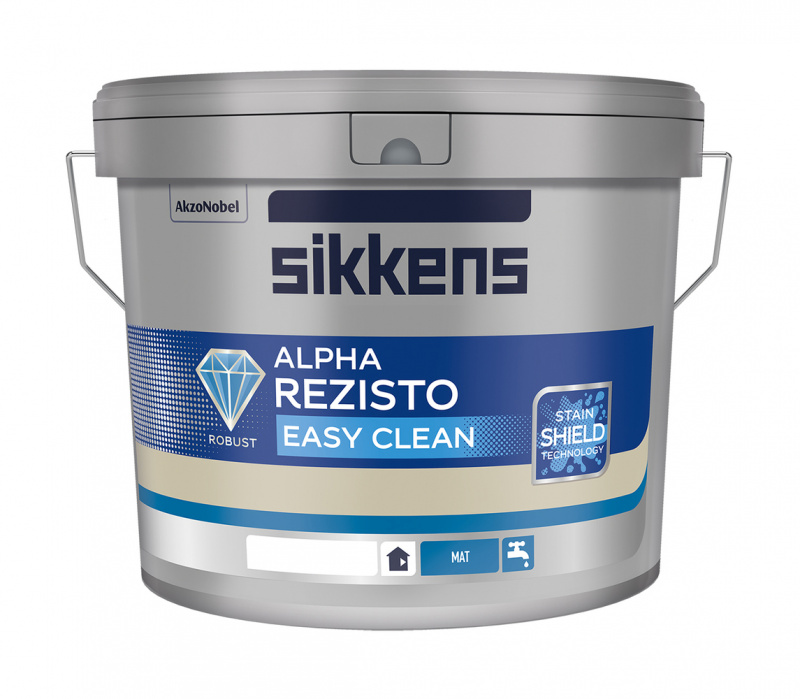 Краска для стен и потолков Sikkens Alpha Rezisto Easy Clean глубоко-матовая база N00 9,3 л