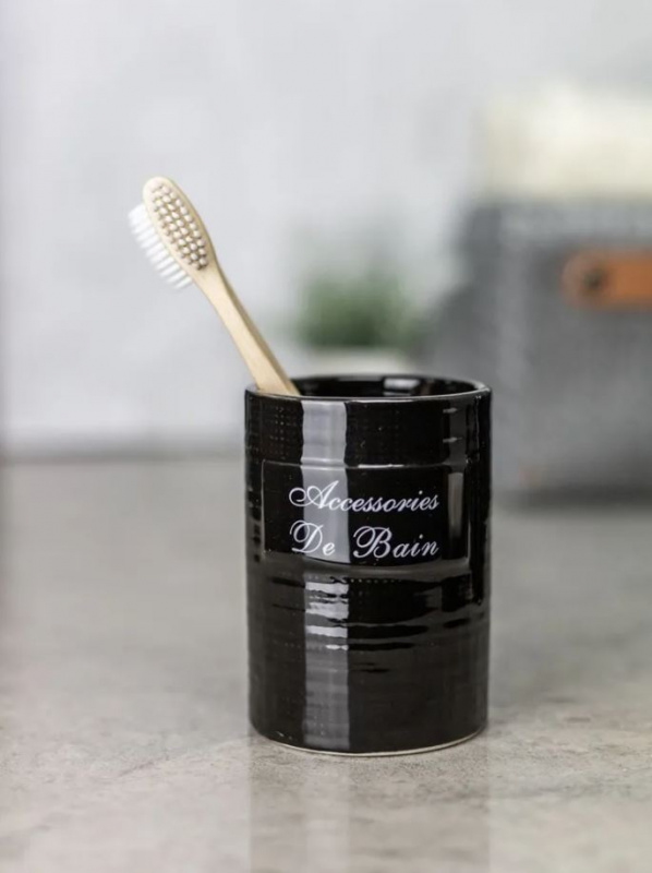 Стакан Bath Plus Bain noir W-CE0986A-TB 7*7*10 см