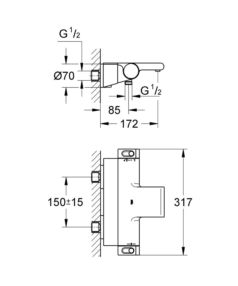 Термостат для ванны Grohe Grohtherm 2000 New 34464001 хром