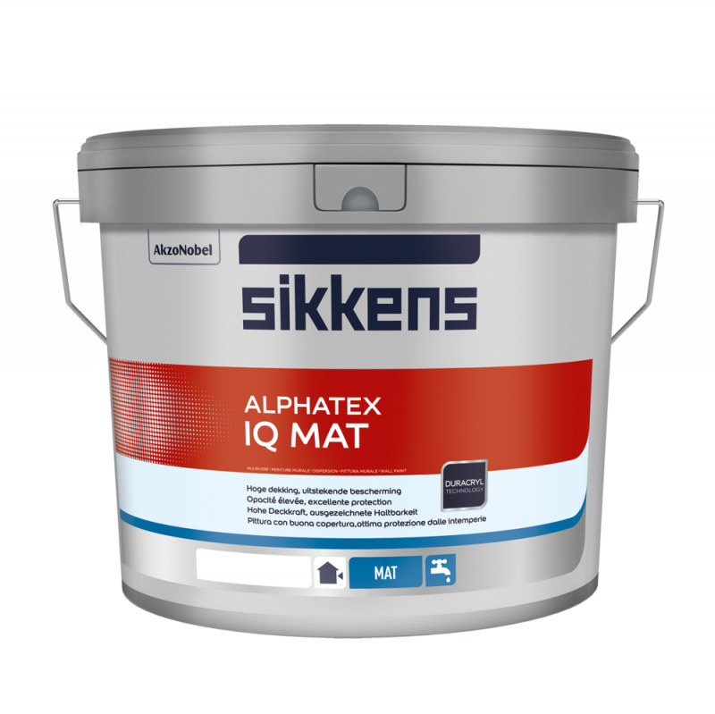 Краска для внутренних и наружных работ акриловая Sikkens Alphatex IQ Mat глубокоматовая база BS N00 4,65 л.
