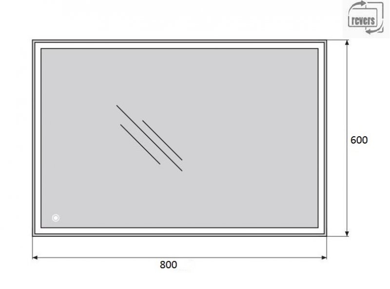 Зеркало для ванной комнаты Belbagno SPC-GRT-600-800-LED-TCH, 80 см, с сенсорным выключателем