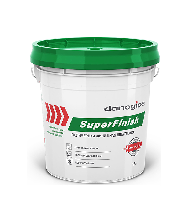 Шпатлевка для внутренних работ полимерная Danogips SuperFinish 17 л.