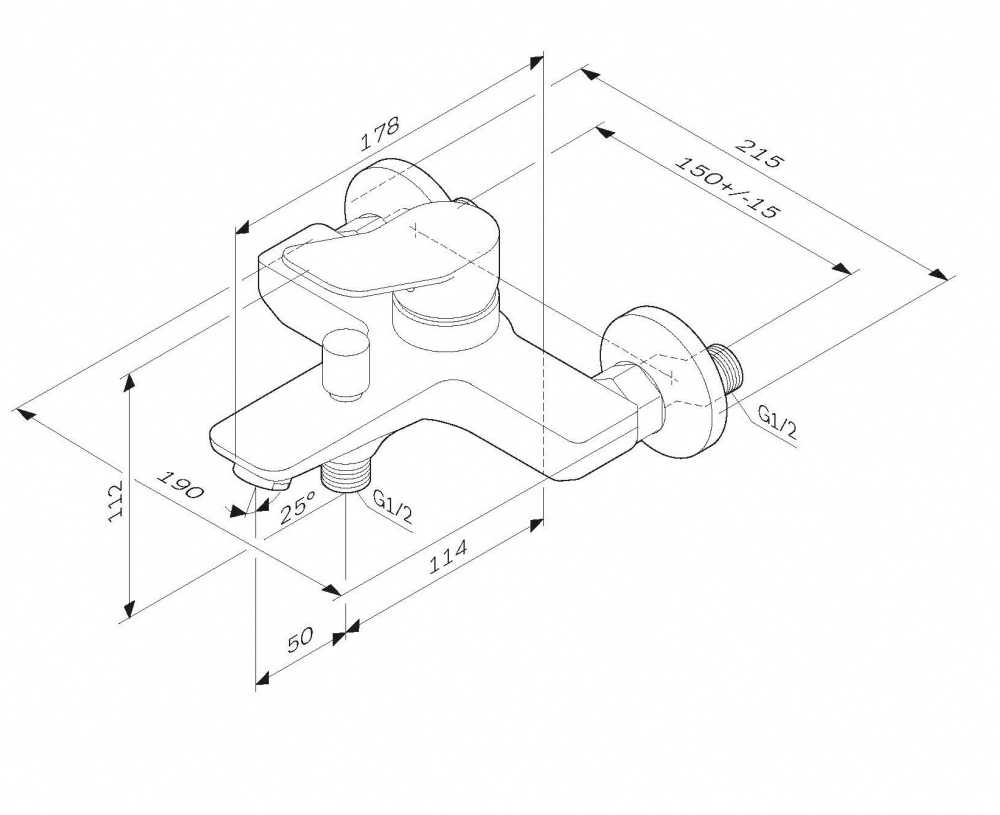 Смеситель для ванны AM.PM X-Joy F85A10022 чёрный