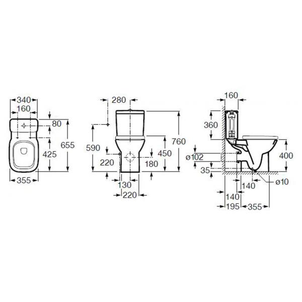 Бачок для унитаза напольного Roca Debba 34199100Y белый